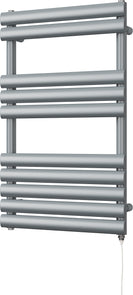 Omeara - Silver Electric Towel Rail H825mm x W500mm 400w Standard