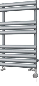 Omeara - Silver Dual Fuel Towel Rail H825mm x W500mm Thermostatic