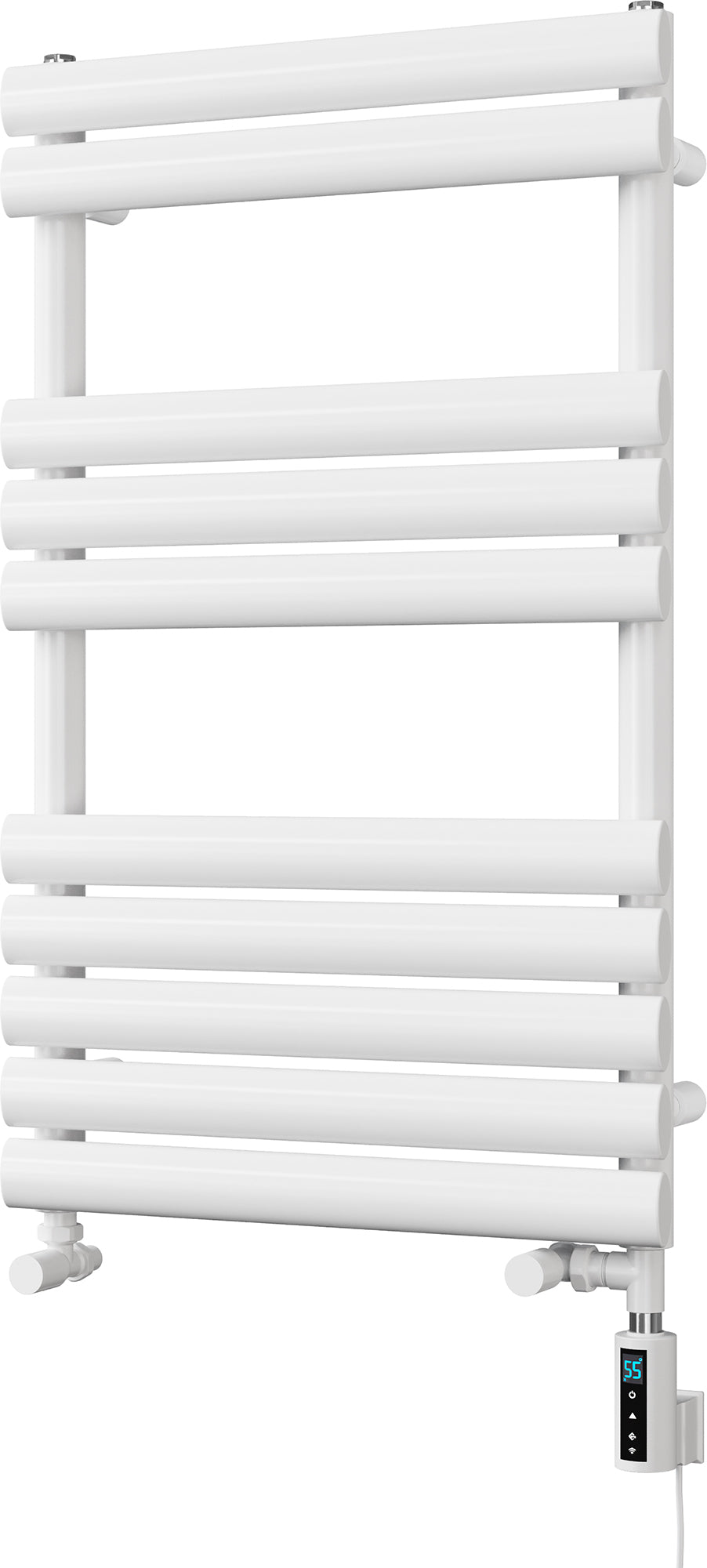 Omeara - White Dual Fuel Towel Rail H825mm x W500mm Thermostatic WIFI