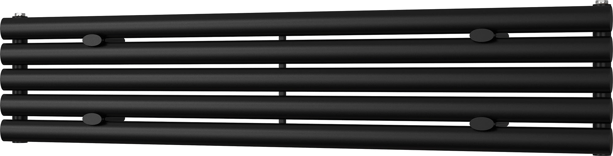 Omeara Axis - Black Horizontal Radiator H290mm x W1400mm Single Panel