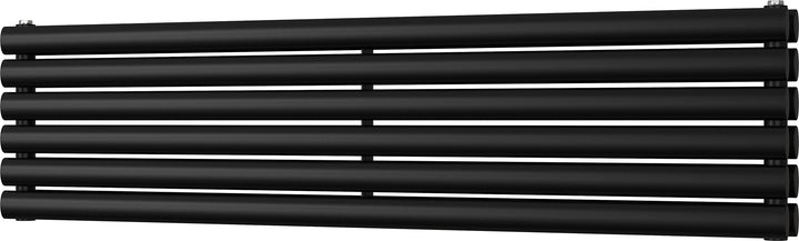 Omeara Axis - Black Horizontal Radiator H348mm x W1400mm Double Panel