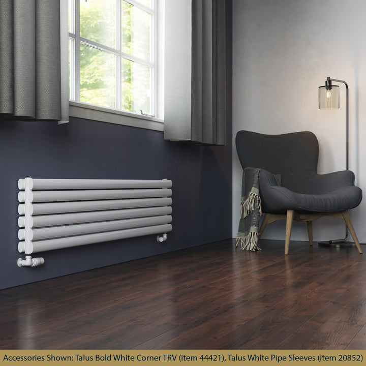 Omeara Axis - White Horizontal Radiator H348mm x W1600mm Double Panel