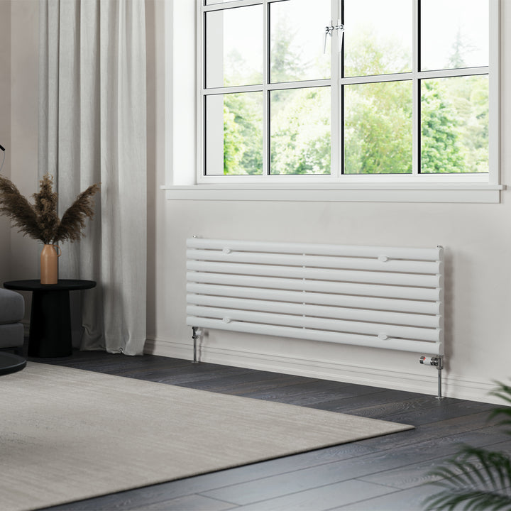 Omeara Axis - White Horizontal Radiator H464mm x W1600mm Single Panel