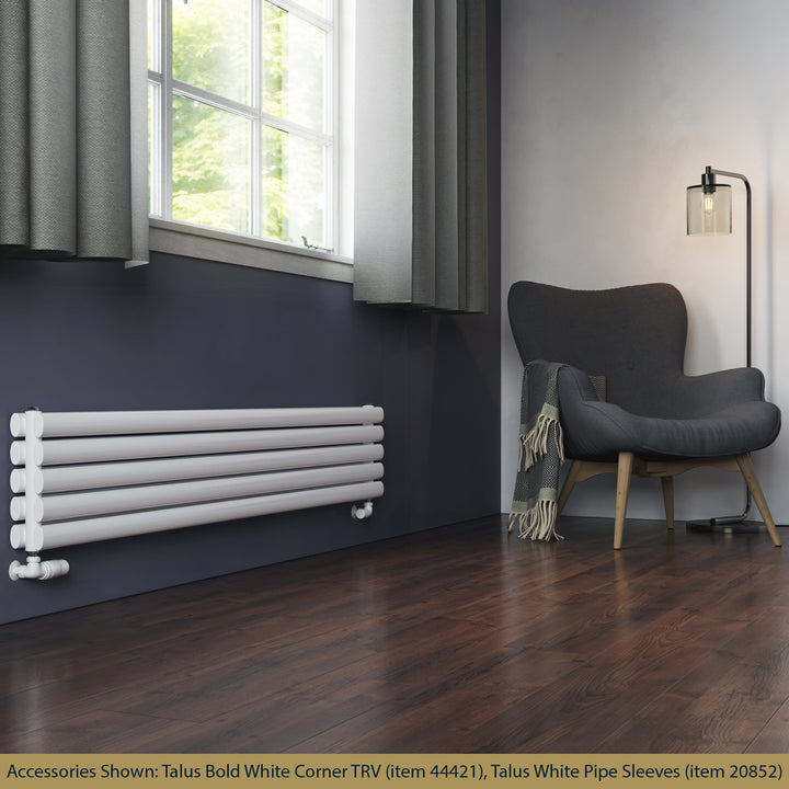 Omeara Axis - White Horizontal Radiator H290mm x W1800mm Double Panel