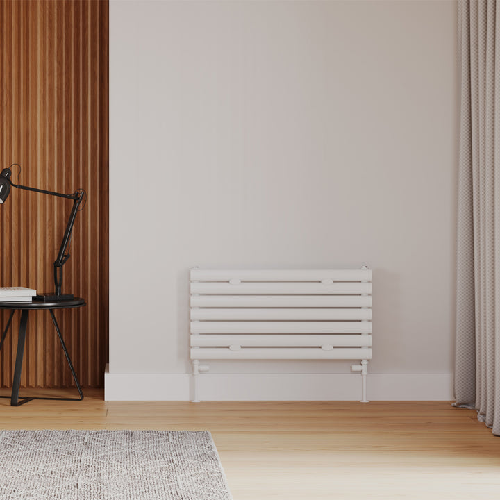 Omeara Axis - White Horizontal Radiator H406mm x W800mm Single Panel