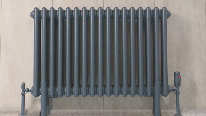 Alpha - Black Column Electric Radiator H500mm x W592mm 2 Column 500w Thermostatic WIFI