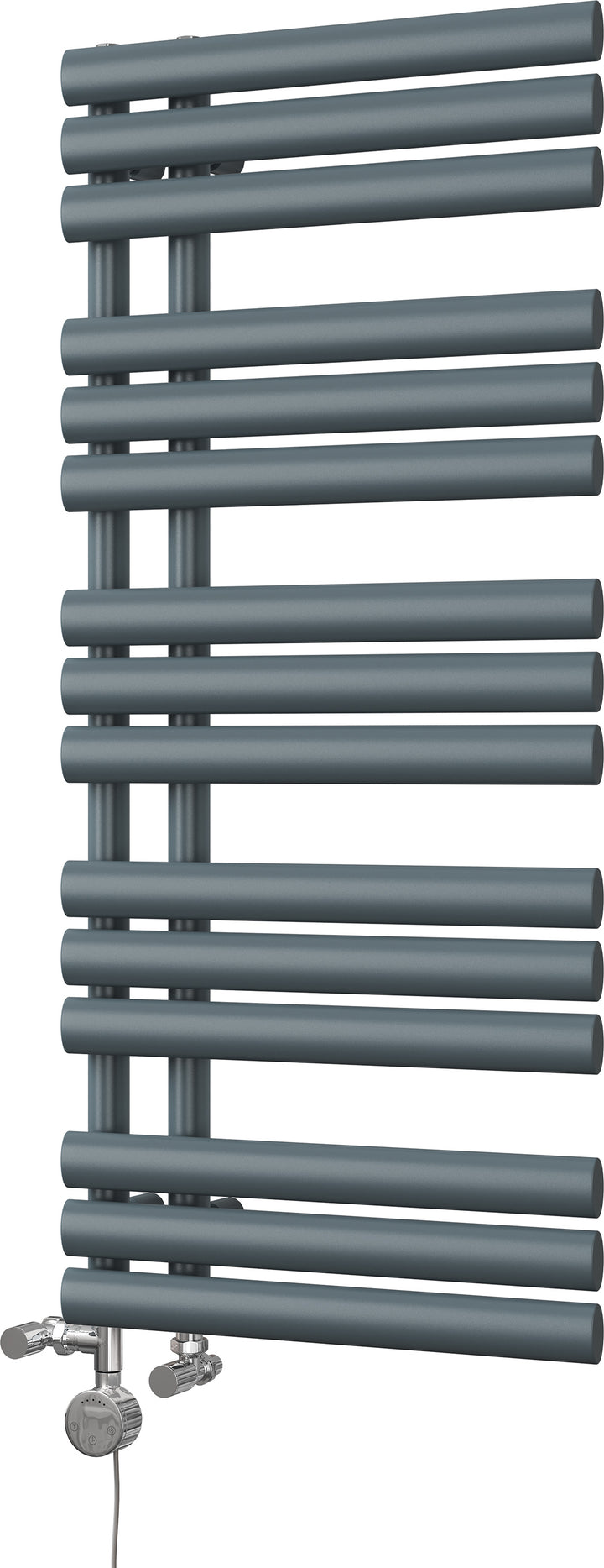 Percival - Anthracite Dual Fuel Towel Rail H1120mm x W500mm Thermostatic