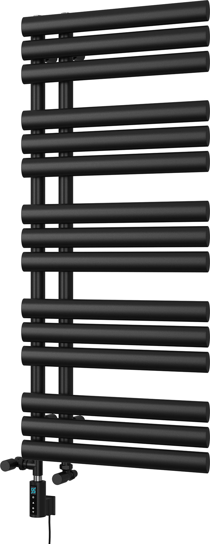 Percival - Black Dual Fuel Towel Rail H1120mm x W500mm Thermostatic WIFI