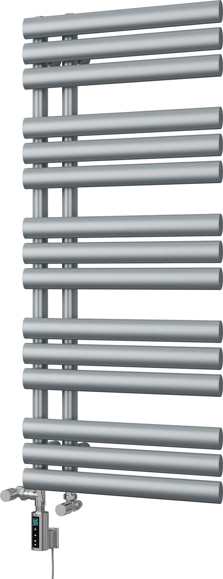 Percival - Silver Dual Fuel Towel Rail H1120mm x W500mm Thermostatic WIFI