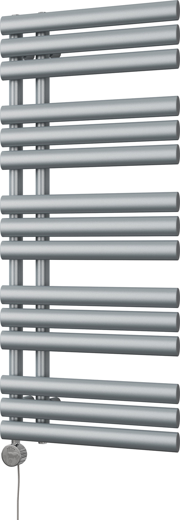 Percival - Silver Electric Towel Rail H1120mm x W500mm 600w Thermostatic