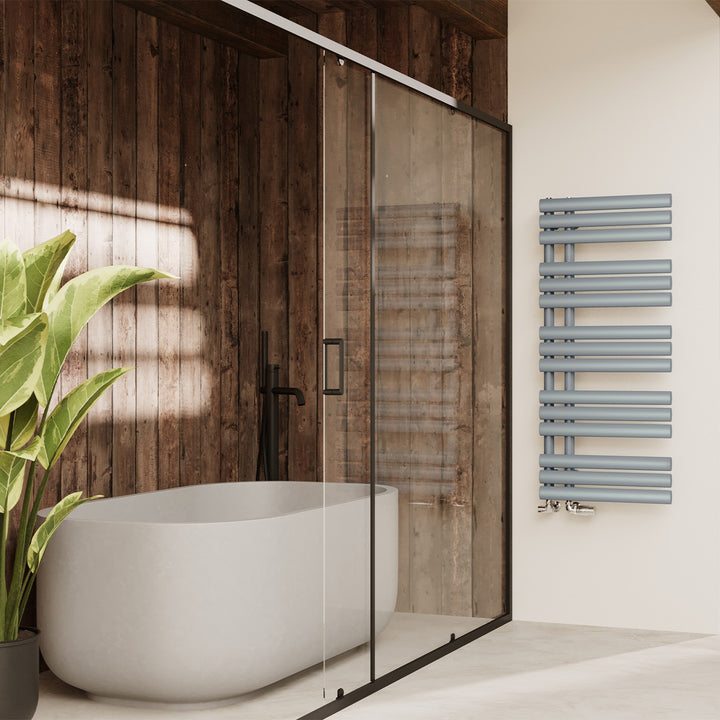 Percival - Silver Towel Radiator - H1120mm x W500mm