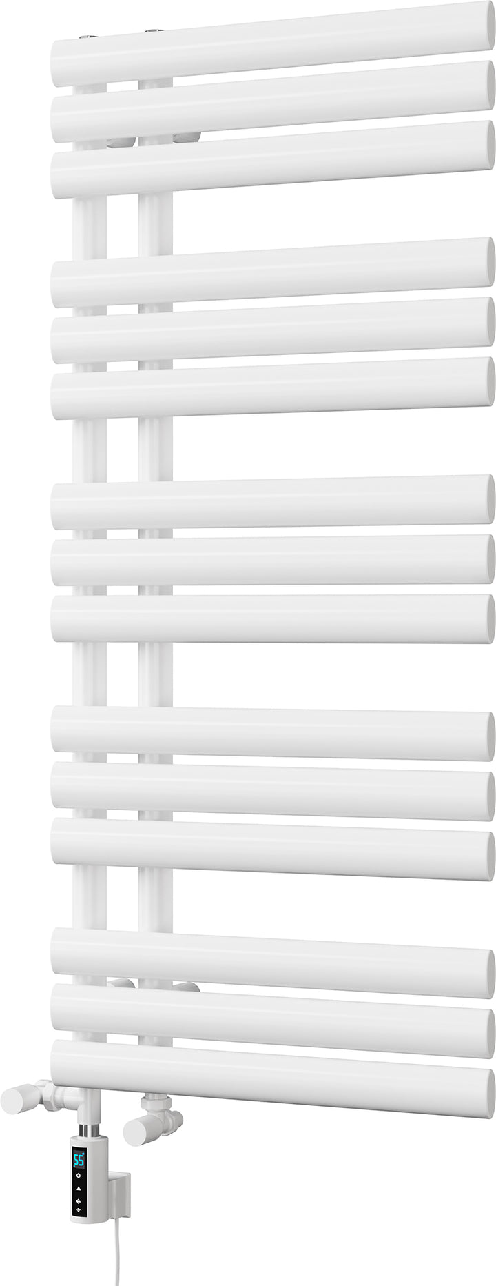 Percival - White Dual Fuel Towel Rail H1120mm x W500mm Thermostatic WIFI