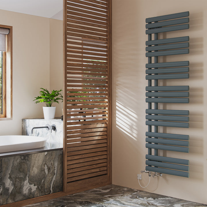 Percival - Anthracite Dual Fuel Towel Rail H1592mm x W500mm Standard