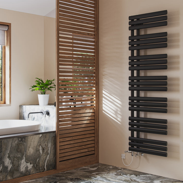 Percival - Black Dual Fuel Towel Rail H1592mm x W500mm Standard