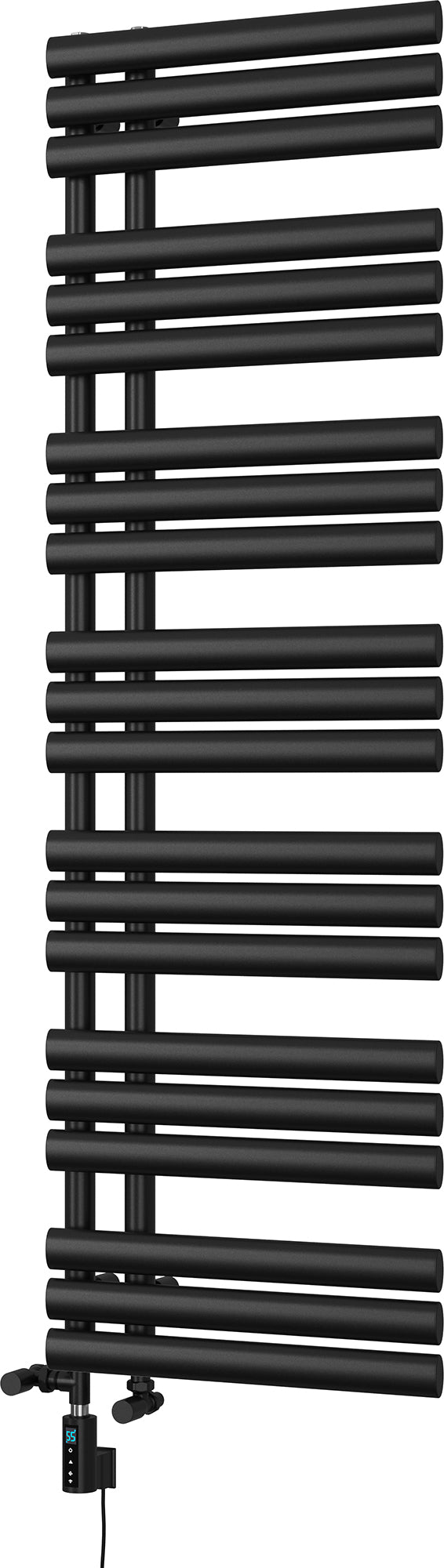 Percival - Black Dual Fuel Towel Rail H1592mm x W500mm Thermostatic WIFI