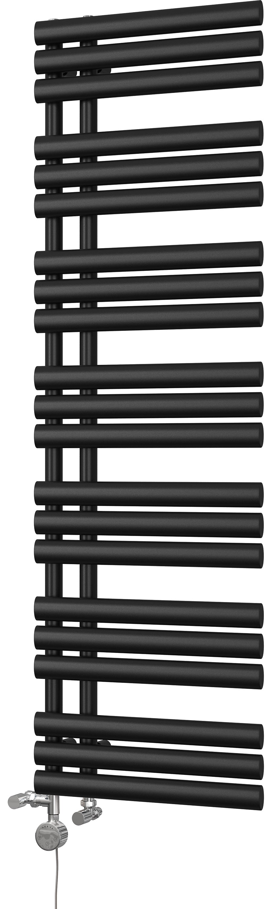 Percival - Black Dual Fuel Towel Rail H1592mm x W500mm Thermostatic