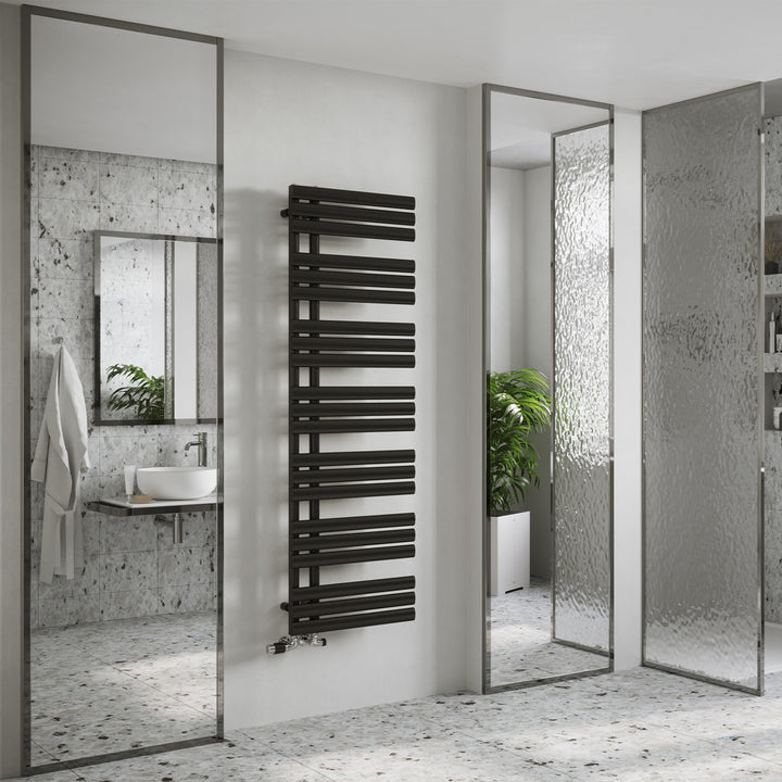 Percival - Black Towel Radiator - H1592mm x W500mm