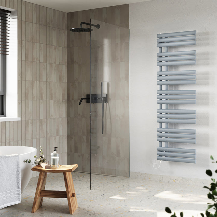 Percival - Silver Electric Towel Rail H1592mm x W500mm 800w Standard
