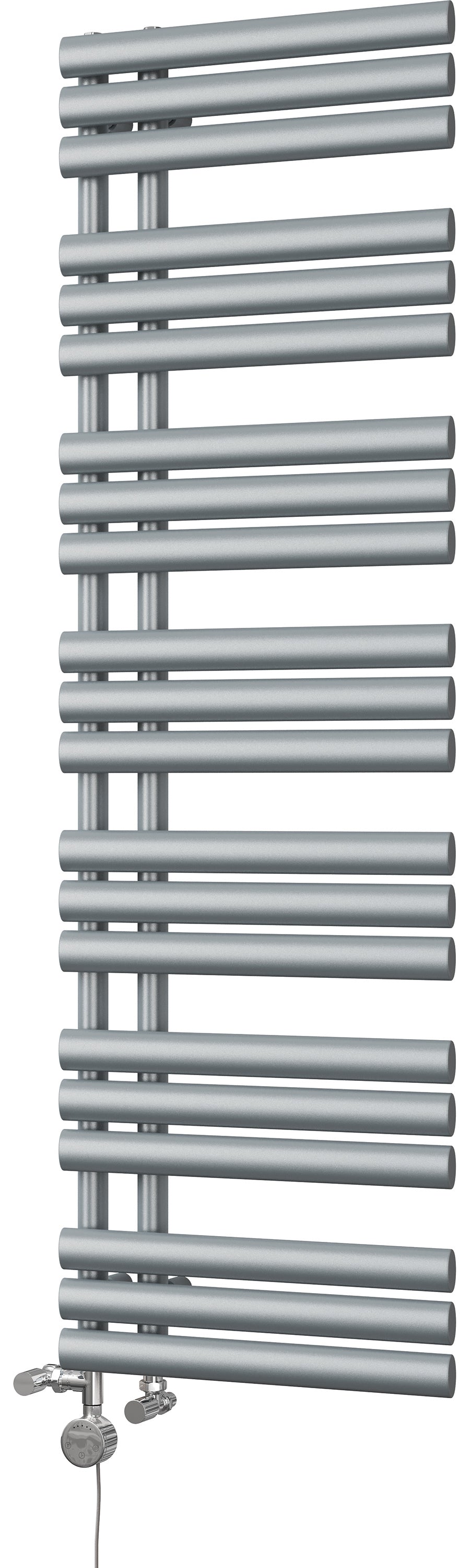 Percival - Silver Dual Fuel Towel Rail H1592mm x W500mm Thermostatic