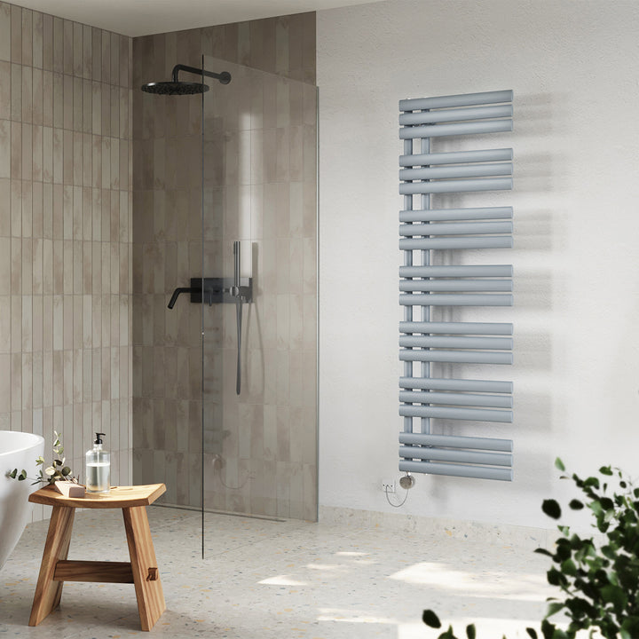 Percival - Silver Electric Towel Rail H1592mm x W500mm 600w Thermostatic