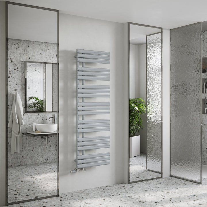 Percival - Silver Towel Radiator - H1592mm x W500mm