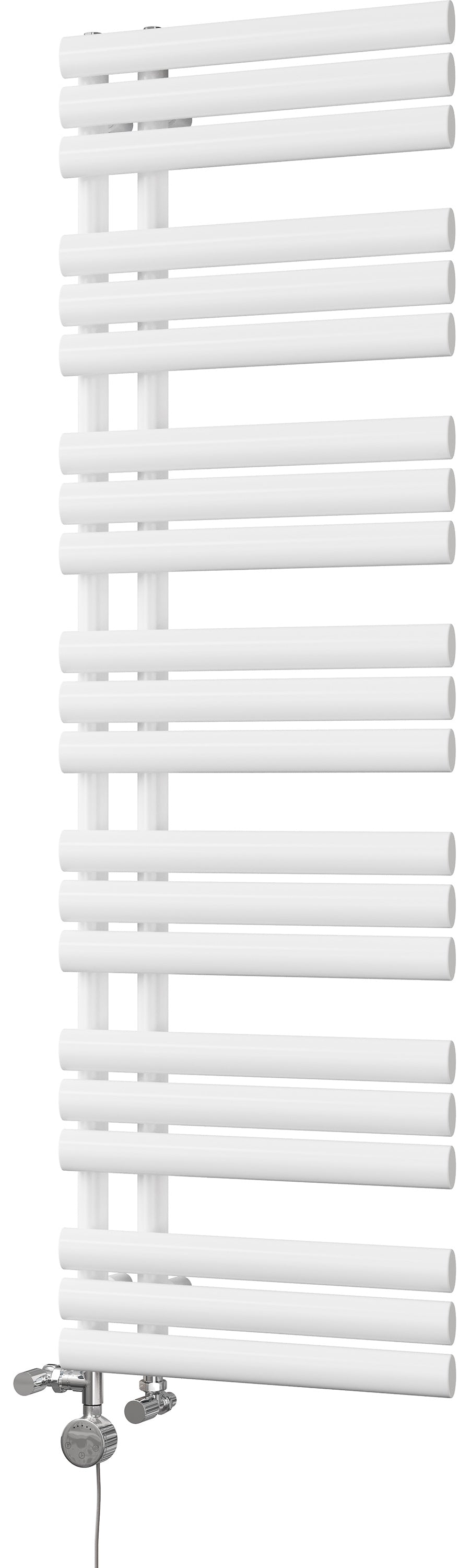 Percival - White Dual Fuel Towel Rail H1592mm x W500mm Thermostatic