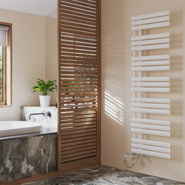 Percival - White Dual Fuel Towel Rail H1592mm x W500mm Thermostatic