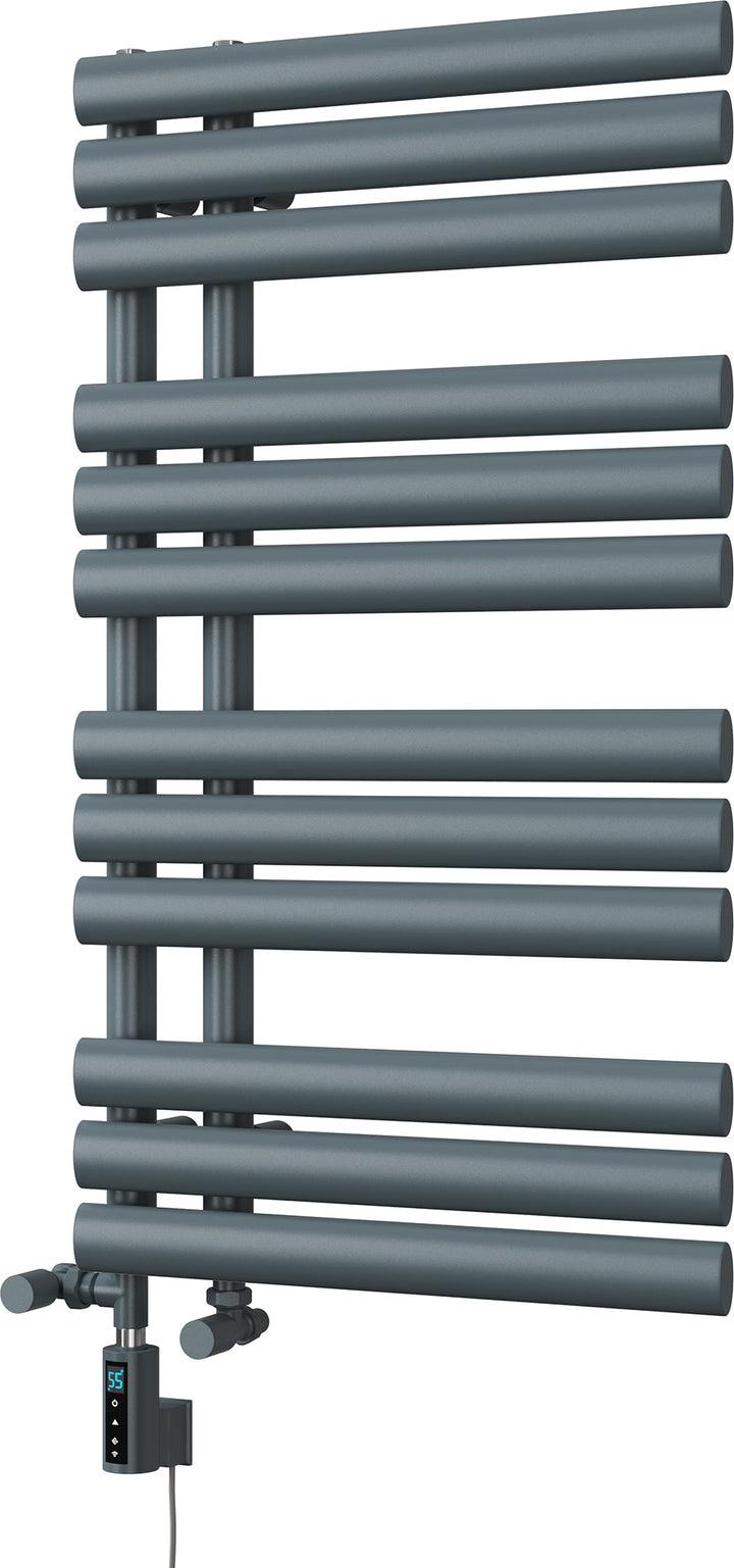 Percival - Anthracite Dual Fuel Towel Rail H884mm x W500mm Thermostatic WIFI