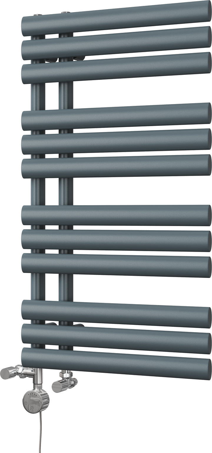 Percival - Anthracite Dual Fuel Towel Rail H884mm x W500mm Thermostatic