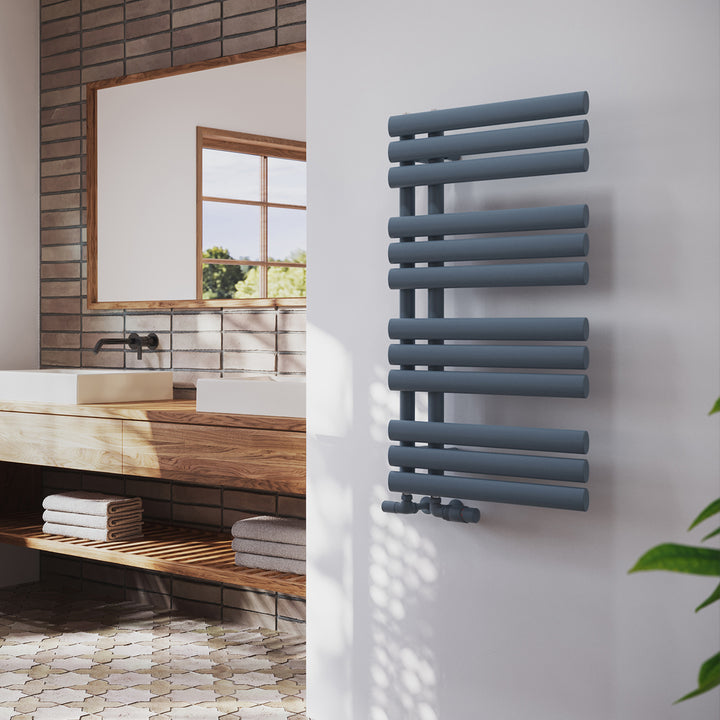 Percival - Anthracite Towel Radiator - H884mm x W500mm