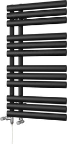 Percival - Black Dual Fuel Towel Rail H884mm x W500mm Standard