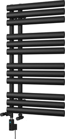 Percival - Black Dual Fuel Towel Rail H884mm x W500mm Thermostatic WIFI