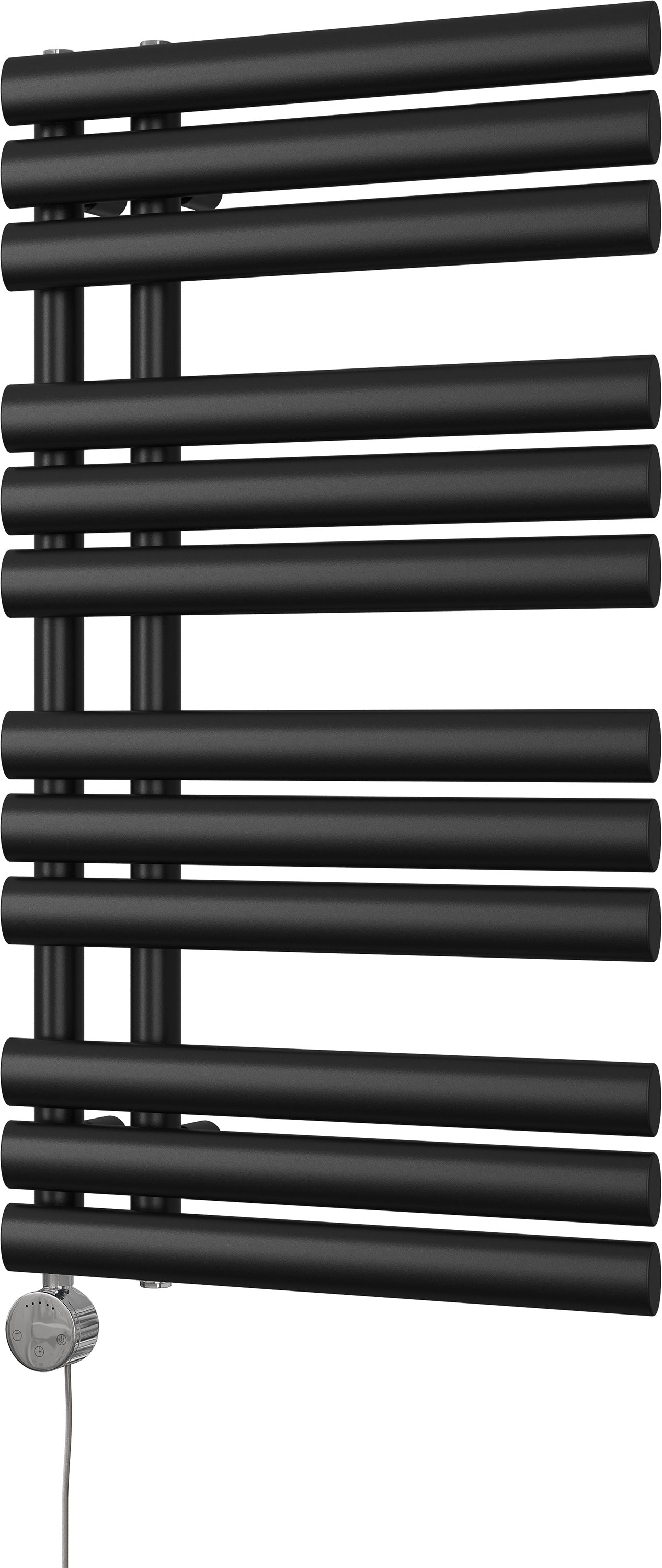 Percival - Black Electric Towel Rail H884mm x W500mm 300w Thermostatic