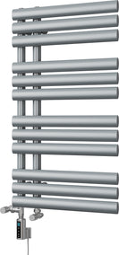 Percival - Silver Dual Fuel Towel Rail H884mm x W500mm Thermostatic WIFI