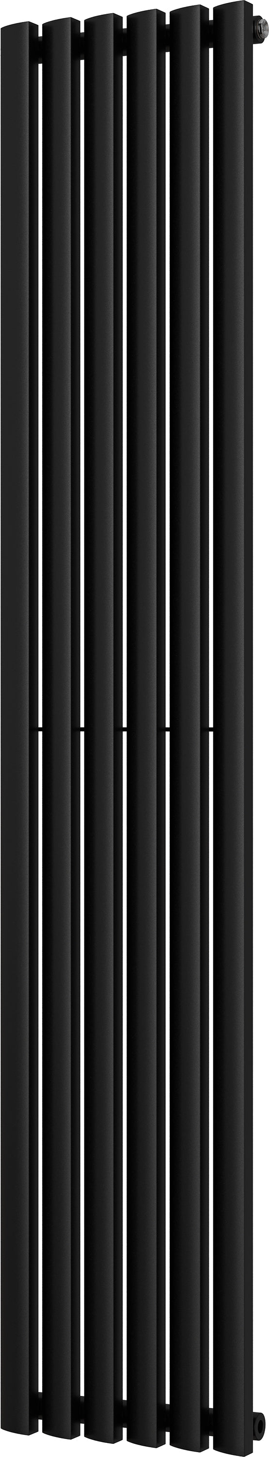 Scalloway - Black Vertical Radiator H1800mm x W355mm Single Panel