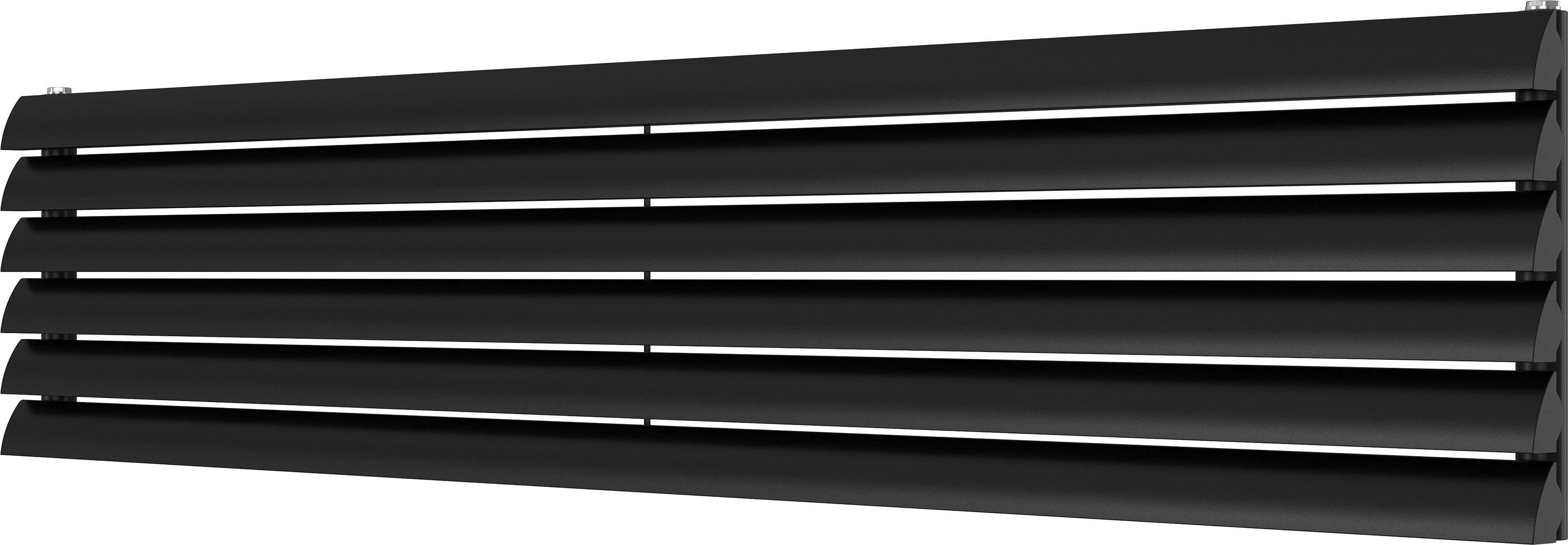 Scalloway - Black Horizontal Radiator H355mm x W1800mm Single Panel