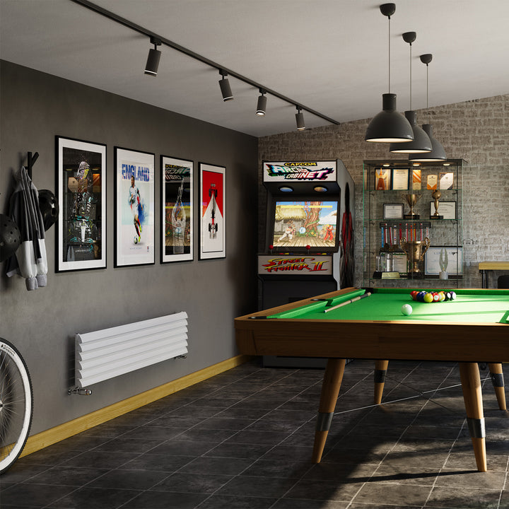 Scalloway - White Horizontal Radiator H355mm x W1800mm Single Panel