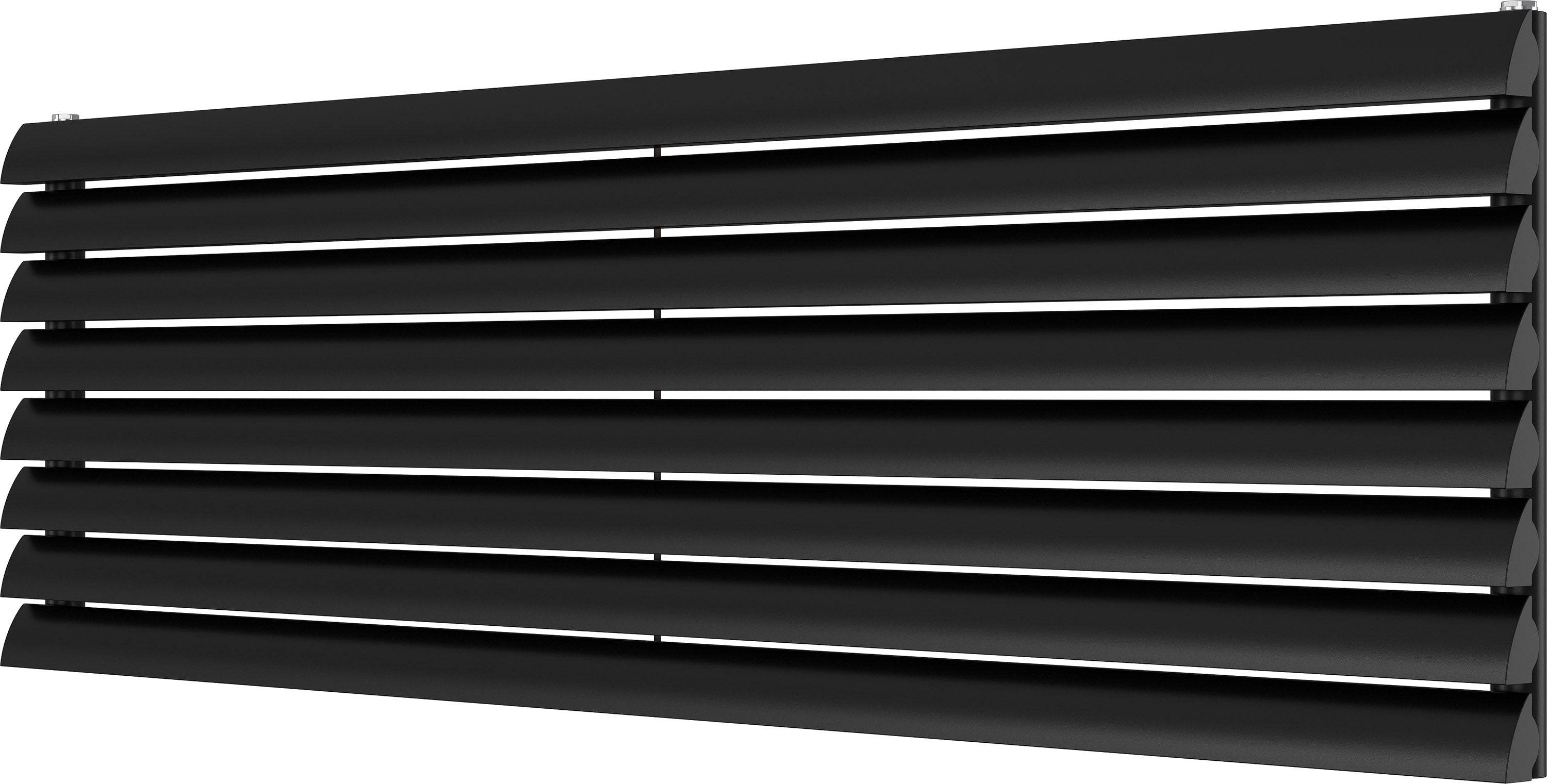 Scalloway - Black Horizontal Radiator H475mm x W1600mm Single Panel