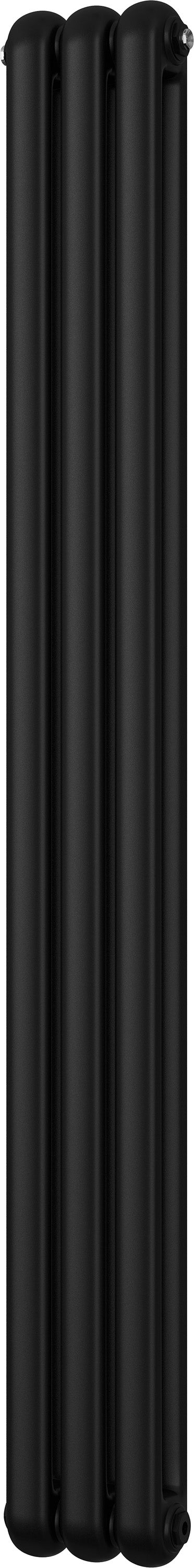 Sherwood - Black Vertical Round Top Column Radiator H1800mm x W229mm 2 Column