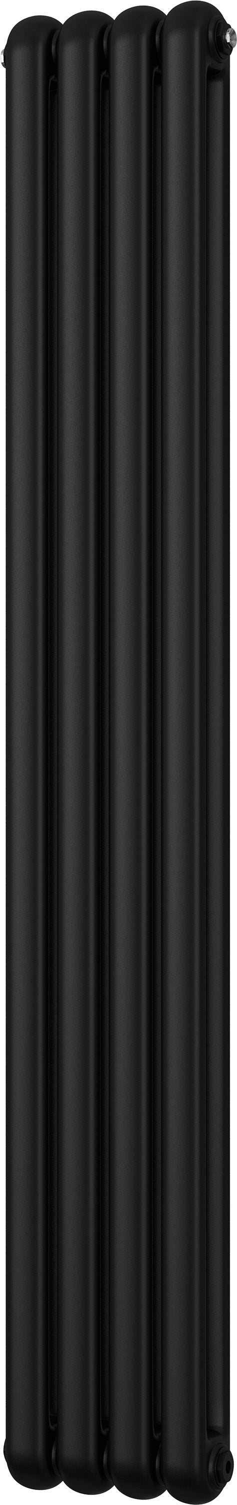 Sherwood - Black Vertical Round Top Column Radiator H1800mm x W298mm 2 Column