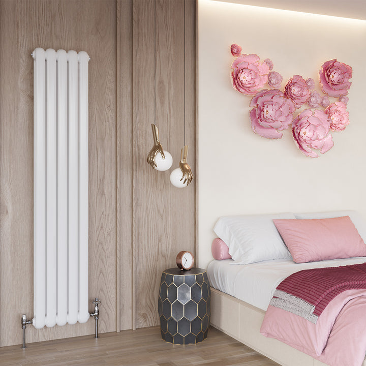 Sherwood - White Vertical Round Top Column Radiator H1800mm x W368mm 2 Column