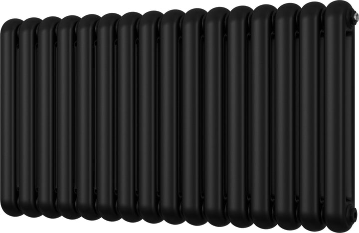 Sherwood - Black Round Top Column Radiator H600mm x W1132mm 2 Column