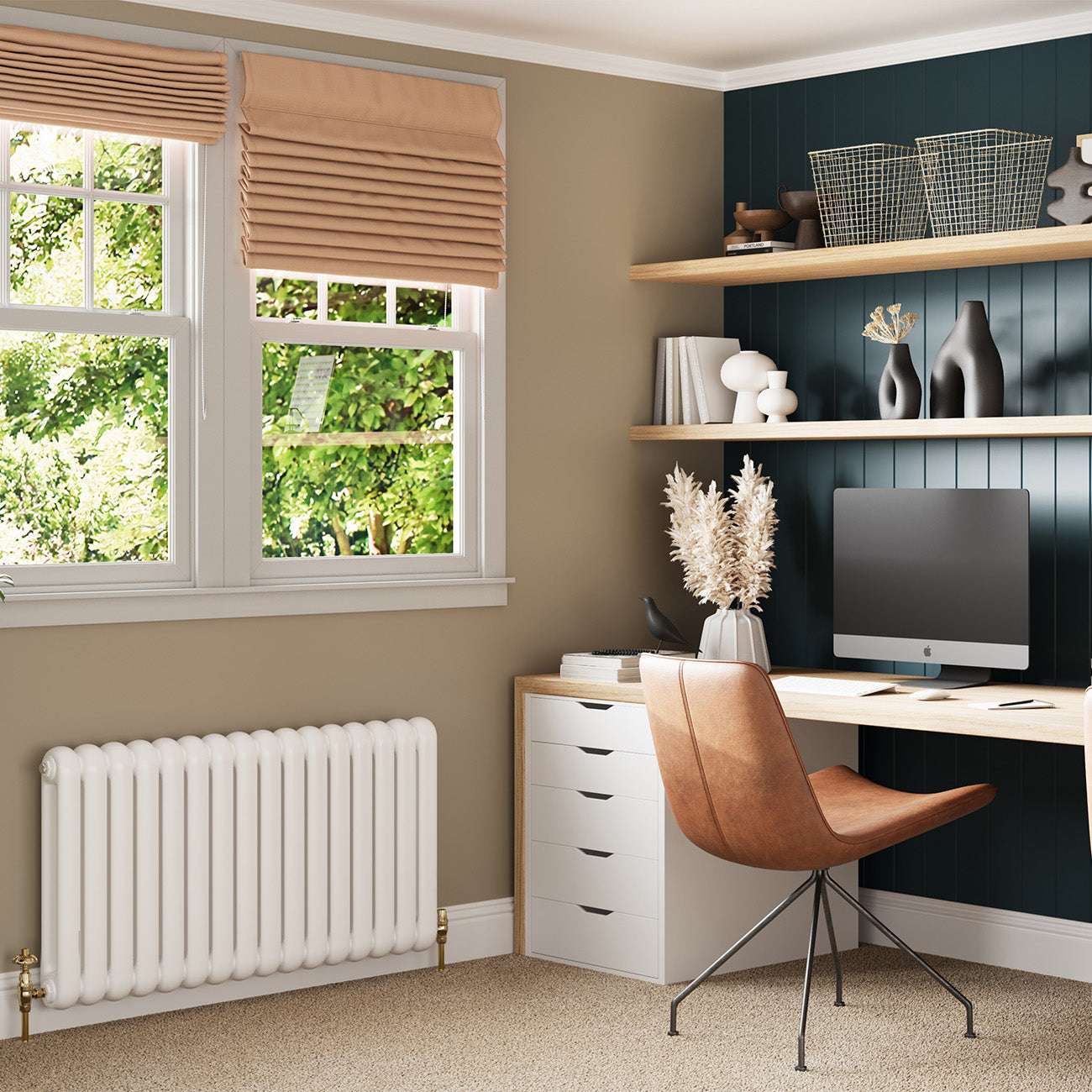 Round Toped Radiators White Round Top Column Radiator H600mm x W1132mm 2 Column - Sherwood ...