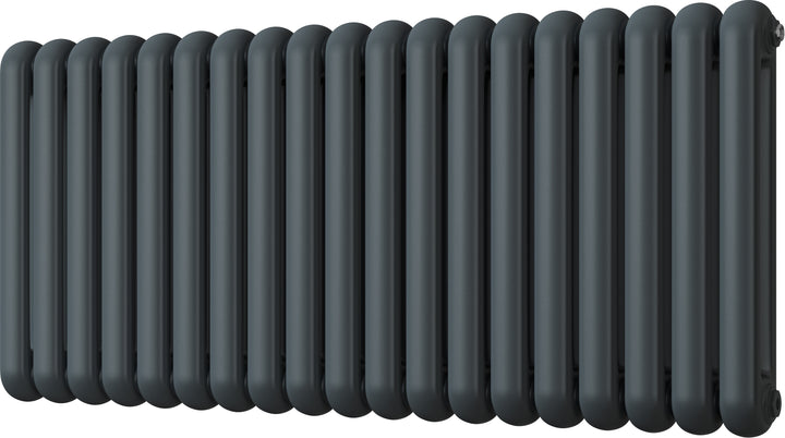 Sherwood - Anthracite Round Top Column Radiator H600mm x W1340mm 2 Column