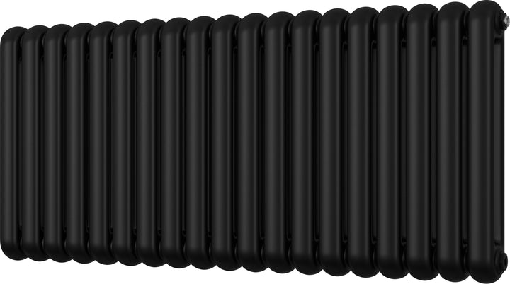 Sherwood - Black Round Top Column Radiator H600mm x W1340mm 2 Column