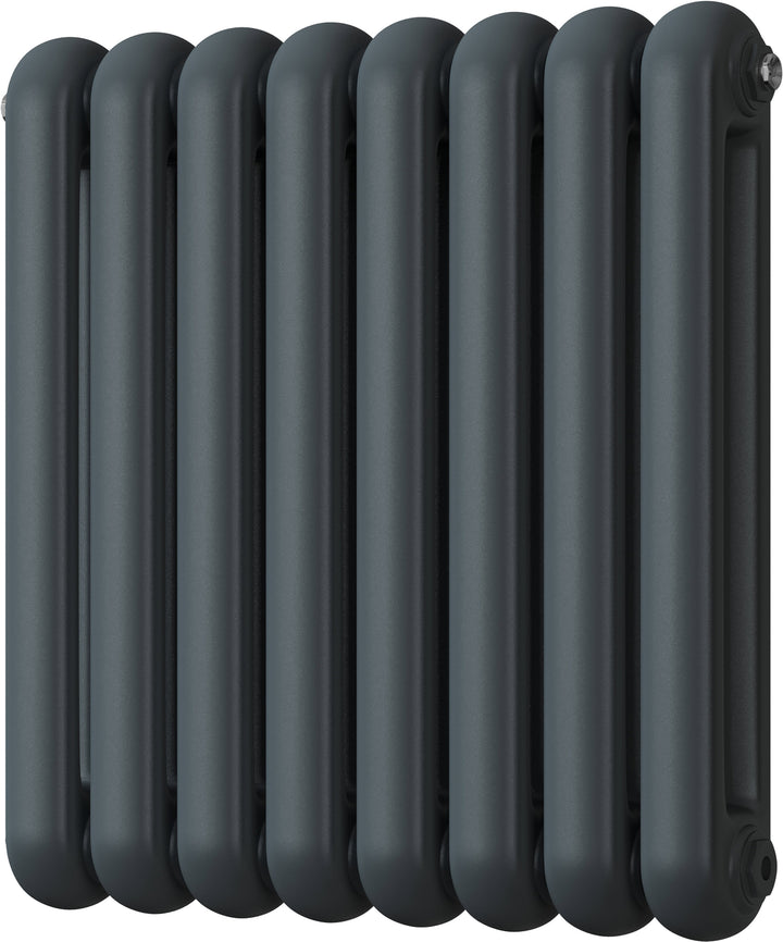 Sherwood - Anthracite Round Top Column Radiator H600mm x W576mm 2 Column