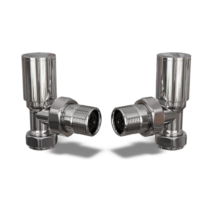 Round - Chrome Radiator Valve Angled Polished 10mm