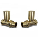 Round - Polished Brass Radiator Valves Straight 8mm