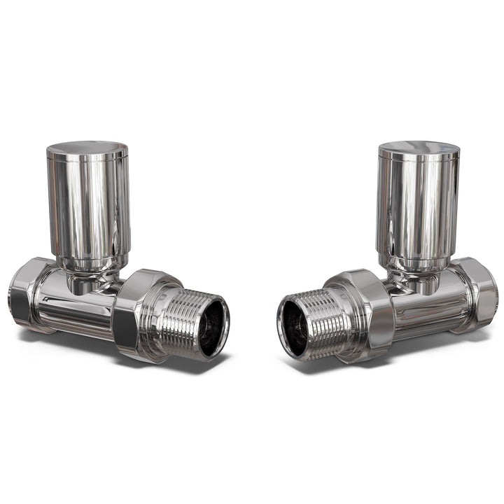 Round - Chrome Radiator Valve Straight Polished 10mm