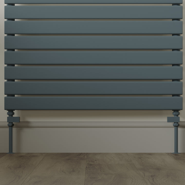 Square - Anthracite Radiator Valves Straight 15mm